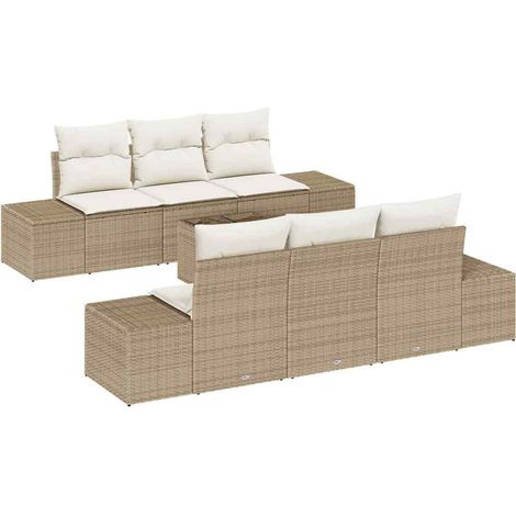 Maison Exclusive - Set Divano da Giardino 8 pcs Beige e Crema polyrattan
