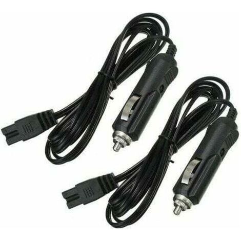 ALLIANDIS Câble d'extension de chargeur de voiture 12 V CC de 2 mètres, adapté aux mini-réfrigérateurs et aux allume-cigares, également adapté aux appareils portables et aux réfrigérateurs, 2 broches. (1/4)