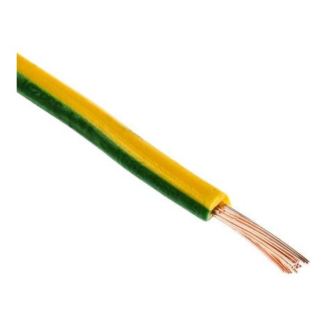 Hook Up Wire RS PRO, 1,5 mm², Vert/Jaune, 16 AWG, 100m ( Prix pour Bobine de 100 Mètres )