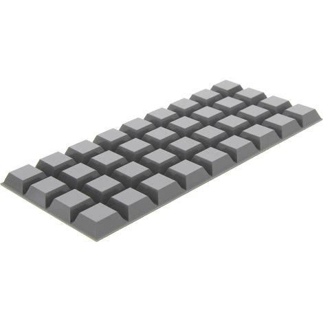 Butée adhésive Adhésif 3M Carré mince 20.5mm en PUR ( Prix pour Sachet de 36 )