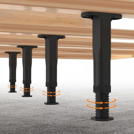 Lot de 4 pieds de support réglables et robustes pour cadre de lit/canapé/commode/table, pièces de rechange pour meubles (5,1 à 8,3 pouces) (1/5)