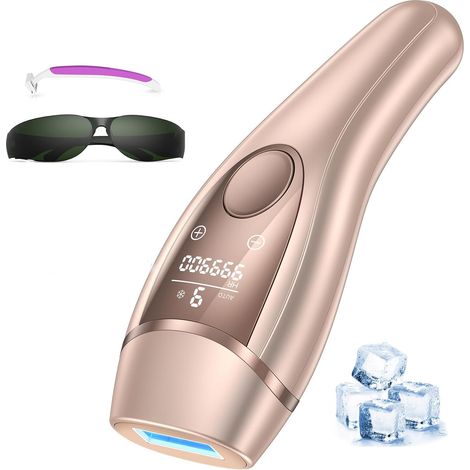 Épilateur Lumière Pulsée avec Fonction de Refroidissement, Épilation Laser 21 J pour femmes et hommes, 9 niveaux d'intensité, 999 900 impulsions, pour Femmes, Visage, Aisselles, Bikini, Jambes, Corps (1/5)
