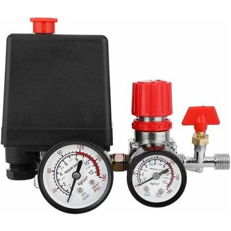 Compresseur d'air pressostat valve pressostat compresseur d'air avec manomètre régulateur- (1/5)