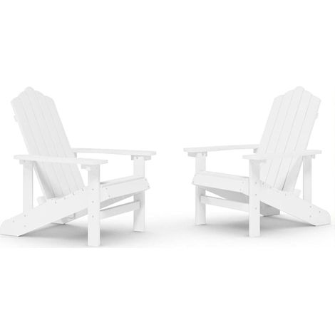 Maison Exclusive - Adirondack-Gartenstühle 2 Stk. HDPE Weiß (1/5)
