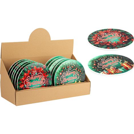 Bizzotto Sottopentola di Natale Paula Merry XMas Ass. D 20 Cm Ceramica Multicolor 1 Pz (1/2)