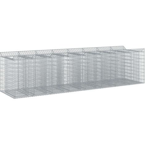 Maison Exclusive - Gabionen-Hochbeet 4 pcs Silber