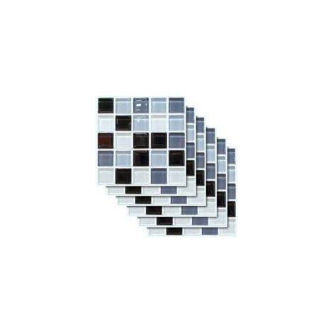 Lot de 30 carreaux autocollants, mosaïques autocollantes imperméables, carrelage mural autocollant, stickers décoratifs, carreaux muraux en ciment, design pour cuisine et salle de bain, 20x20 (mosaïqu (1/5)