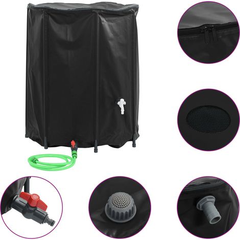 Réservoir d'eau avec robinet pliable 1250 L PVC CFW151396 (1/5)