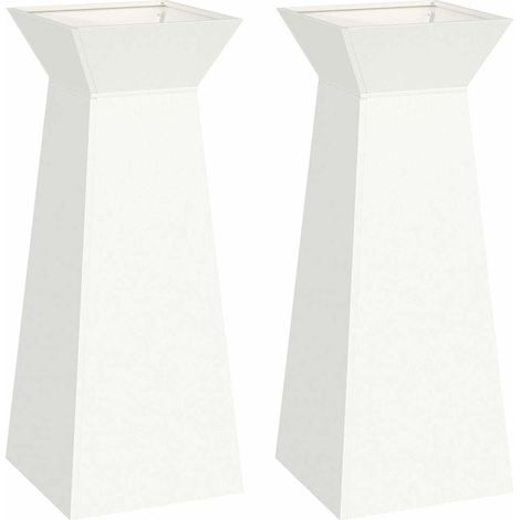 Maison Exclusive - Vaso a Pilastro 2 pcs Bianco 40 x 40 x 100 cm