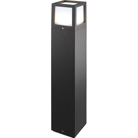 Lampadaire Oliver Bollard Anthracite avec douille E27 IP65 65cm - Groupe Rossini, luminaire extérieur polyvalent en aluminium (1/4)