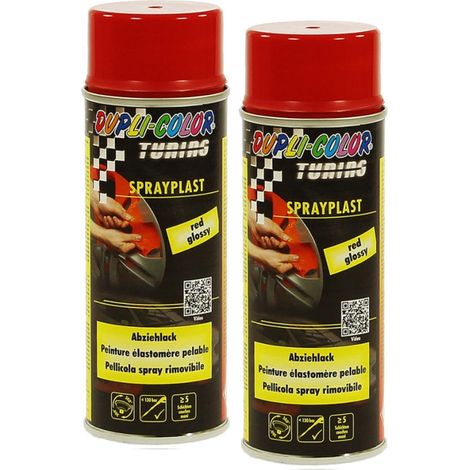 KIT PEINTURE PELABLE ESLASTOMERE ROUGE BRILLANT 2X 400ML MOTIP