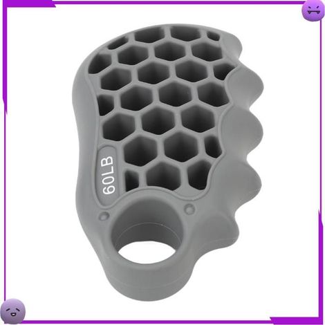 Renforceur de poignée - Rainure à 4 doigts (ergonomique) - Silicone - Gris - Renforce poignets et préhension (1/5)