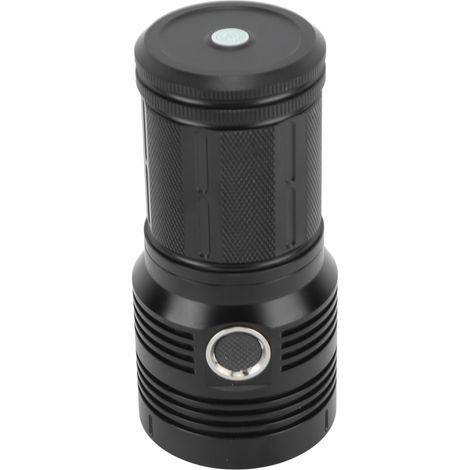 Lampe torche puissante 10 000 lm, portée 300-500 mètres, LED, 4 modes, rechargeable, pour le camping, le vélo et la pêche. (1/5)