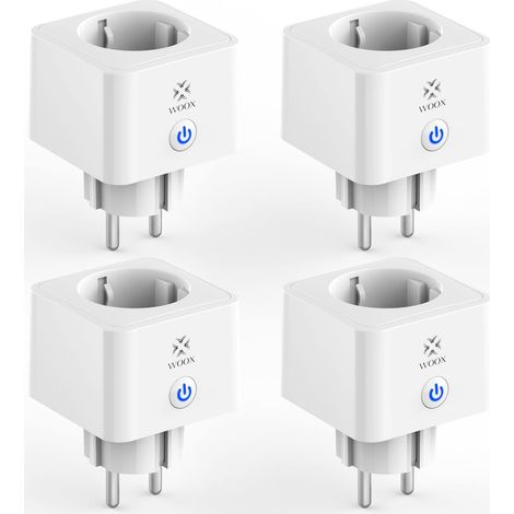 Prise connectée WiFi 16A compatible Alexa et Google Home – Contrôle à distance et programmation – Mesure de consommation électrique – Lot de 4 – Woox (1/5)