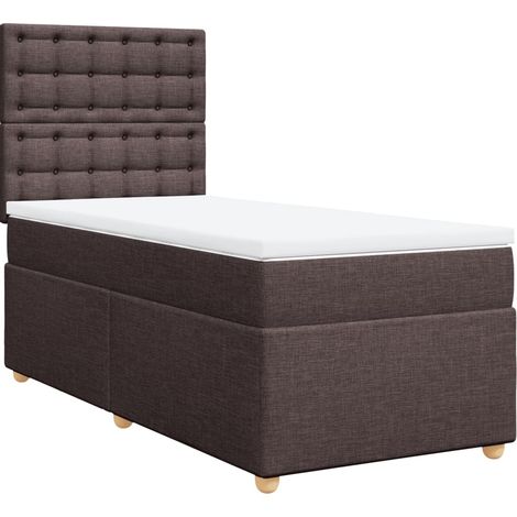 Maison Exclusive - Sommier à lattes de lit avec matelas Marron foncé 90x190 cm (1/5)