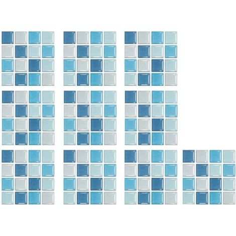 Adesivi per piastrelle in ceramica a mosaico, 10 pezzi, adesivi murali autoadesivi impermeabili per bagno, piastrelle a mosaico in vetro, mosaico fai da te per hobby creativi (1/4)