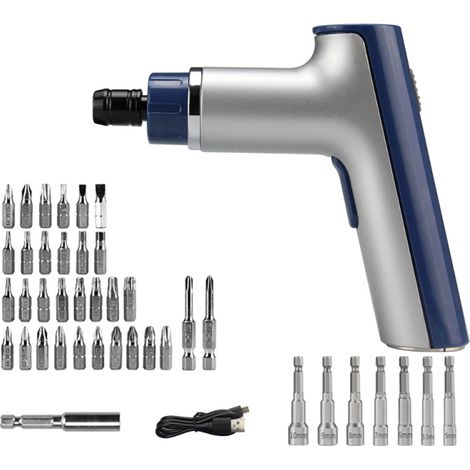 Kit de mini tournevis électrique rechargeable, tournevis portable sans fil, puissant, pour usage domestique. (1/5)
