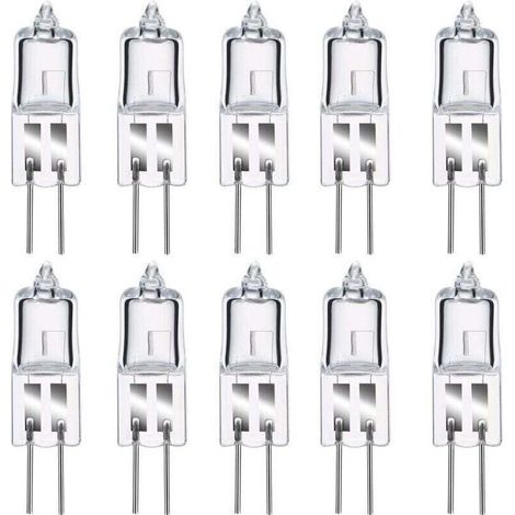 G4 Halogenlampen, 12 V 20 W G4 Halogen Stiftsockellampe, 2800 K Warmweiß, dimmbar, G4 Klare Kapsellampe, 10er-Pack [Energieklasse C]