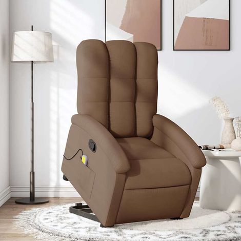 Fauteuil de massage inclinable-Chaise de relaxation-Fauteuil Relax Marron Tissu 289706 (1/5)