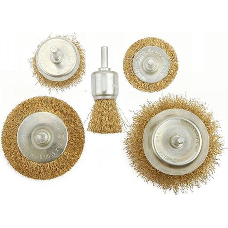 SET 5PZ SPAZZOLE PER TRAPANO MISTE TOLSEN