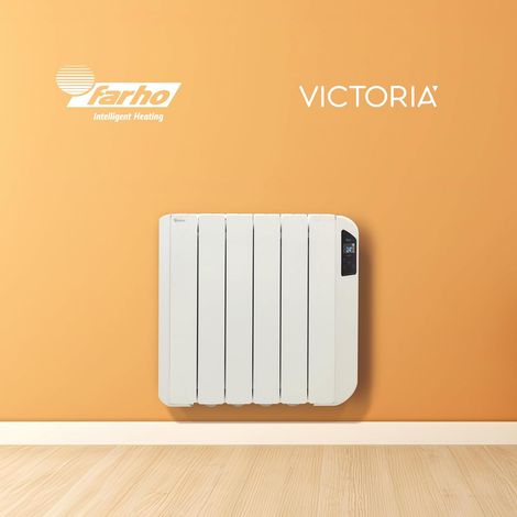 FARHO Victoria WiFi Radiateur Électrique 1000W à 6 Éléments Aluminium, Thermostat Programmable, WiFi Intégré, Compatible Alexa, Blanc (1/3)