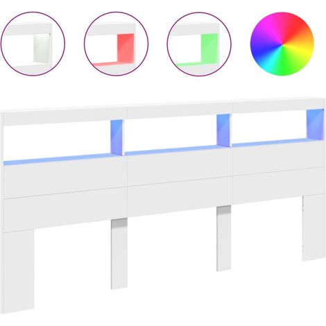 Maison Exclusive - Cabecero de cama con LED blanco 220x17x102 cm