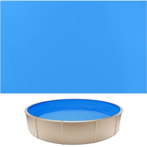 Pose Unibead Facile Liner Piscine Hors-Sol Ronde Ø350,5x120 cm Étanchéité PVC 0,8 mm Anti-UV Rénovation Bleu (1/5)