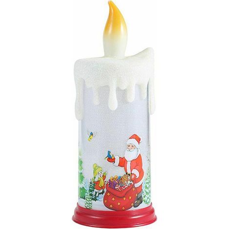 LED-Leuchtkerze, flackernde Glühbirne, batteriebetrieben, realistische Flammen, künstliche Kerze für Weihnachtsdekoration, Schneemann (A)