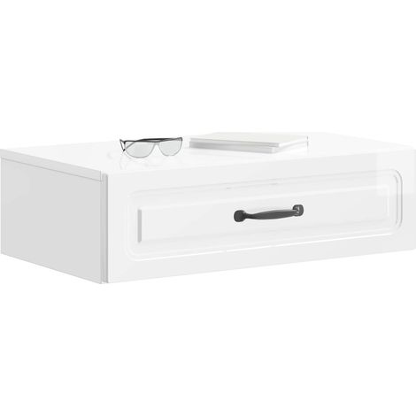 Maison Exclusive - Tavolino da Parete Laterale Bianco Lucido 59 x 34,5 x 17 cm