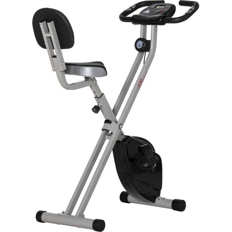 Vélo d'appartement pliable Modenuit avec résistance magnétique 8 niveaux, cadre acier, ajustable, noir-gris (1/5)