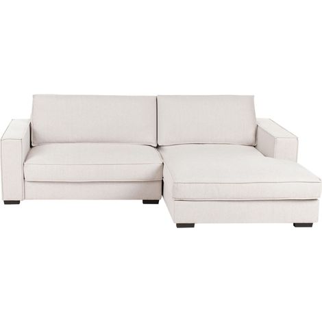 Ecksofa RENDERS Stoff Hellbeige linksseitig