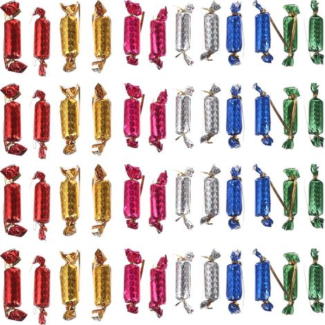 Lot de 72 Décorations de Noël de Bonbons 15 CM Couleurs Variées pour Sapin de Noël Décoration Festive Maison Boutique et Fêtes Ornement Original et Coloré (1/5)