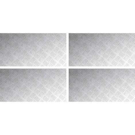 Plaques à damier 4 pcs Argent 80 x 40 cm Aluminium CFW415397 (1/5)