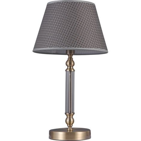 Italux Zanobi - Lampe de table classique bronze antique 1 lumière avec abat-jour gris, E14 (1/2)