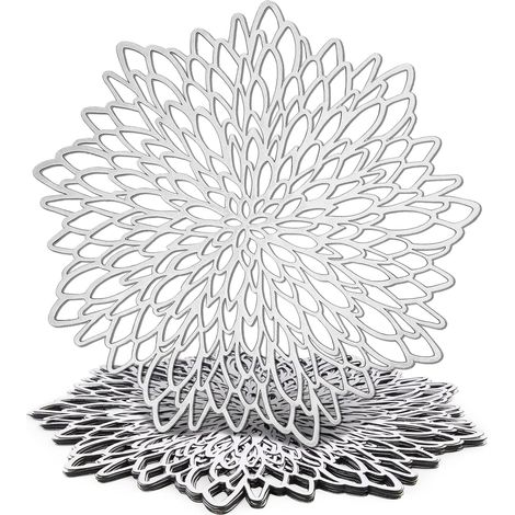 Lot de 10 sets de table en vinyle à motif de feuilles rondes sur le thème de l'automne - Élégants sous-assiettes pour les repas d'automne et les fêtes de fin d'année