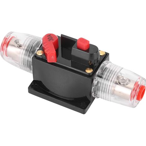 Coupe-circuit réarmable 30A DC 12-24V pour amplificateur audio voiture camion, porte-fusible accessoire automobile (1/5)
