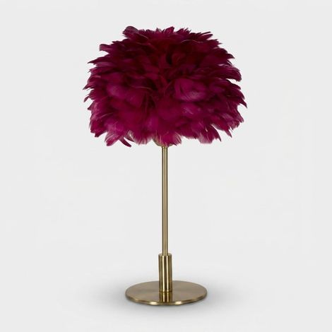 Tischlampe mit dekorativem Lampenschirm Ball Feather - Rot (1/4)