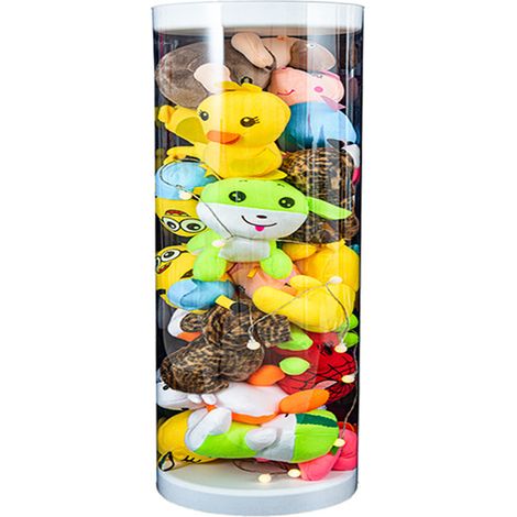 Seau de rangement pour peluches, fabriqué en PET transparent anti-poussière, facile à utiliser, robuste et durable, 50 x 26 cm. (1/5)