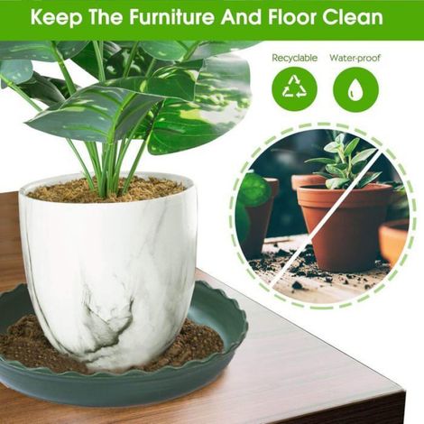 Soucoupe pour pot de fleurs, 10 pièces Soucoupe en plastique pour pot de fleurs, soucoupes pour plantes d'intérieur ou d' (1/4)