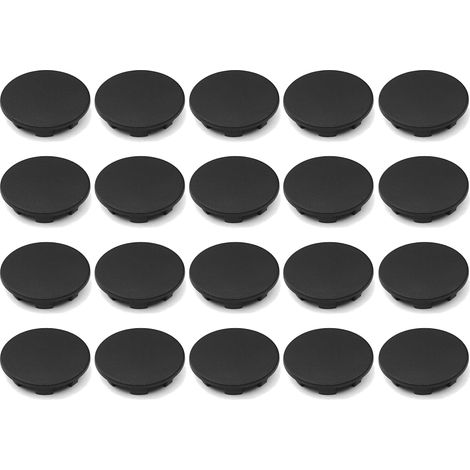 20x cache trou bouchon plastique 22,2mm noir protection trou meuble mur cloison