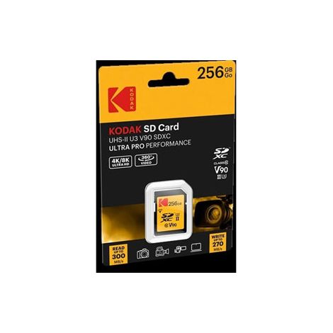Tarjeta SDXC Kodak de 256 GB UHS-II U3 V90 Ultra Pro