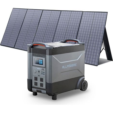 Home Battery Power Station LiFePO4 3600Wh, Voice Control With 400W Solar Panel For Home Backup Outdoor ALLPOWERS R4000 (1/5)