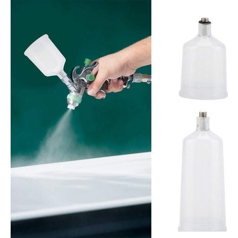 Ensemble de 2 pièces de pistolet pulvérisateur en plastique , gobelet , raccord fileté , pièces , accessoires pour outils pneumatiques (1/5)