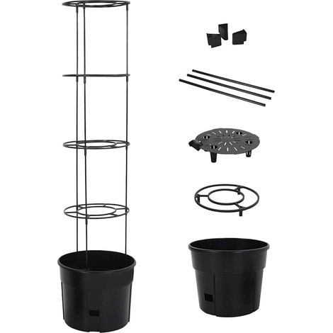 vidaXL Macetero para tomates polipropileno gris antracita Ø39x150 cm (1/5)