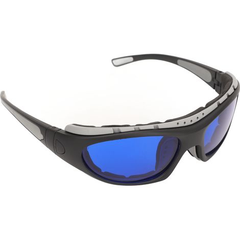 Lunettes de golf pour localiser les balles, monture grise, verres bleus, grand champ de vision, protection oculaire antidérapante. (1/5)