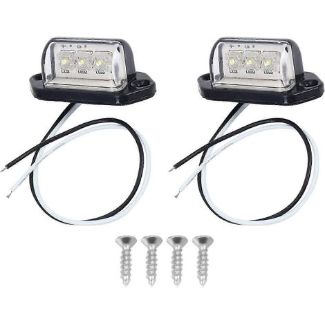 Éclairage de plaque d'immatriculation à LED, feux arrière universels 12 V/24 V, compatible avec voitures, remorques et autres véhicules. (1/5)