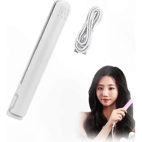 Dual-Use Mini Curling Iron, USB Rechargeable 2-in-1 Styler for Short & Long Hair, Portable & Durable Hair Tool (1/5)