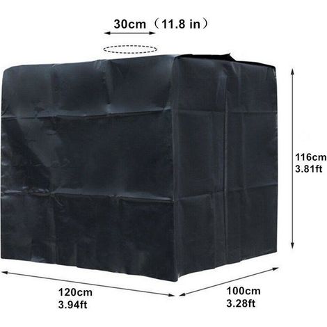 GROOFOO Bâche Couverture Réservoir IBC, Bâche De Protection en Tissu Oxford 210D pour Conteneur IBC 1000L, Housse De Protection IBC Étanche, Couvercle De Réservoir d'eau, 120X100X116cm (Noir) (1/4)