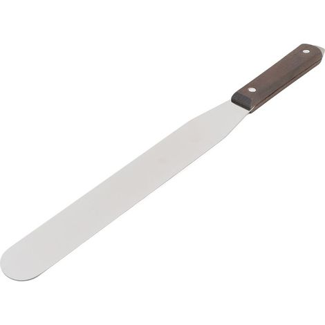 Spatule à glaçage droite, manche en acier inoxydable et bois, décoration de gâteaux, glaçage, peinture, 25 cm (10 pouces) (1/5)