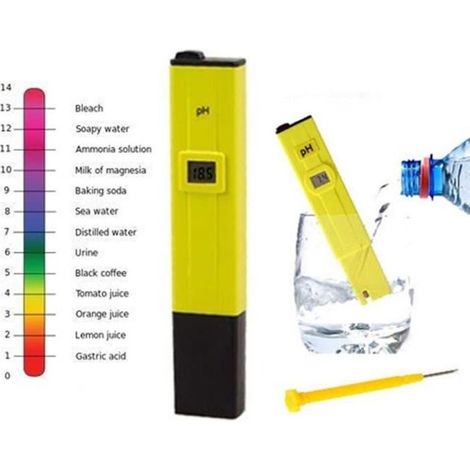 Testeur de pH - Non spécifié - Digital - Jaune - 150mm x 29mm x 20mm - Mesure de l\'eau-Ywey (1/5)